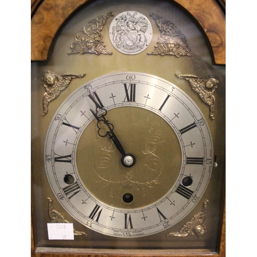 112 - An Elliott Georgian design walnut cased bracket clock, having an 8-day lever, Westminster / Whitting... 