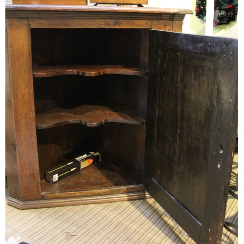 113 - Early 19th century wall hanging corner cupboard with butterfly hinges