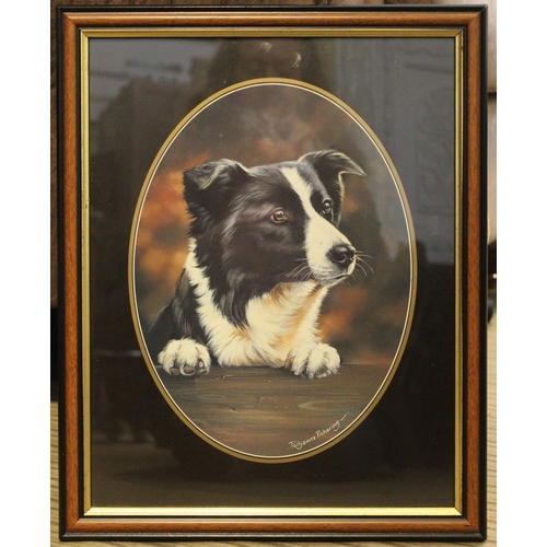 12 - Framed and glazed print of a border collie by Pollyanna Pickering (1942-2018)