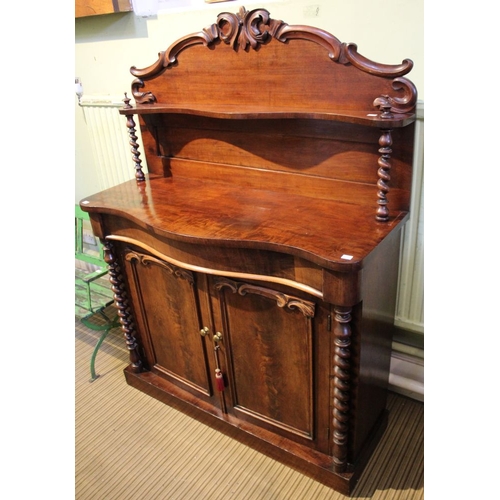 13 - Victorian mahogany chiffonier with barley twist supports