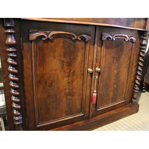 13 - Victorian mahogany chiffonier with barley twist supports