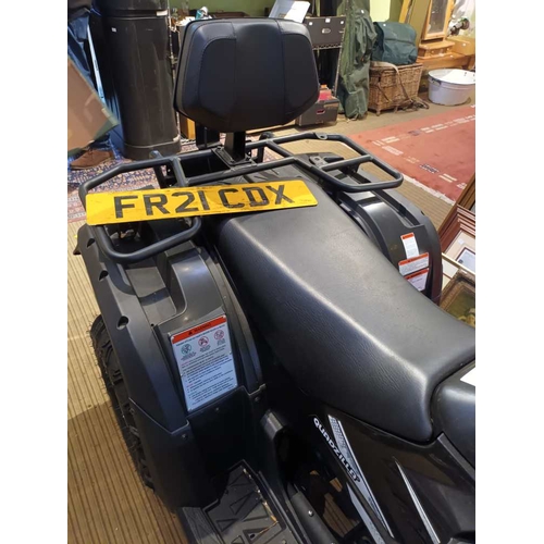 165 - A Quadzilla QZ150 black quad bike with less than 100 miles since new, electric ignition, tow & grab ... 