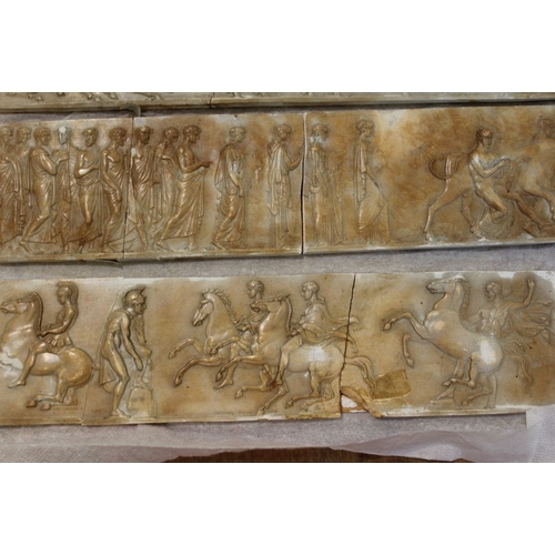 218 - A number of small Victorian Elgin marble type frieze examples, a/f