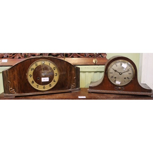 27 - A Botley & Lewis mantel clock, together with another Art Deco example