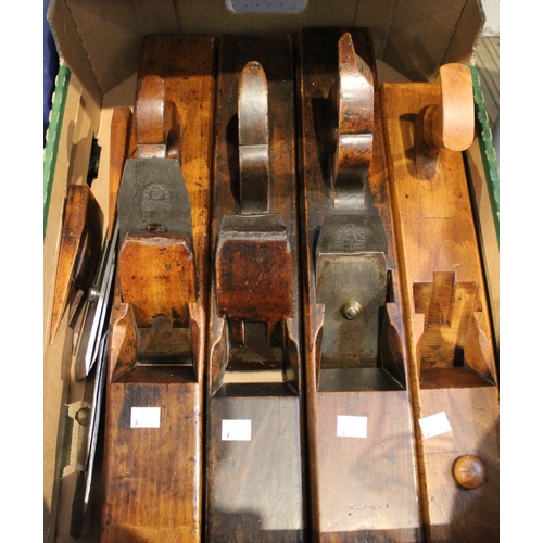 50 - Four large Victorian wooden box planes