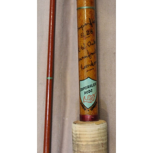 76 - A vintage two piece fibreglass spinning rod 