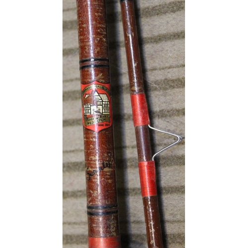 77 - Bernard Sealey Tudor Works Redditch, vintage two piece fibreglass rod with a swing/Quiver tip end se... 