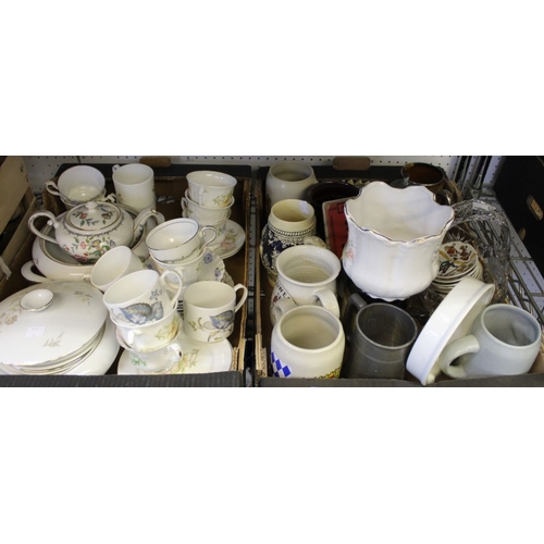 124 - Two boxes of assorted china and glassware