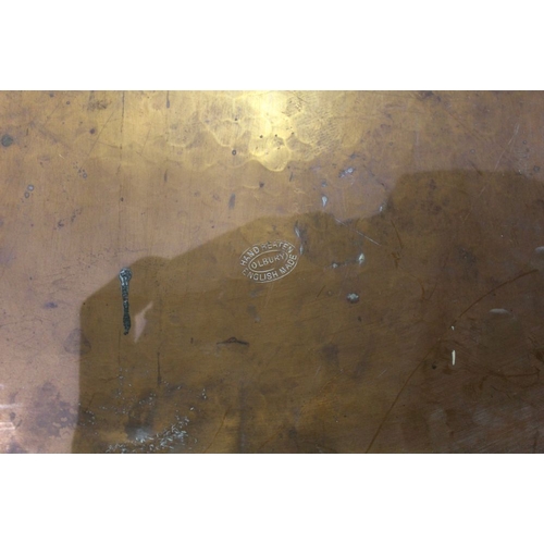 13 - An early 20th century hammered copper tray stamped Olbury on the reverse