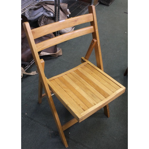 155 - Five modern hard wood folding chairs