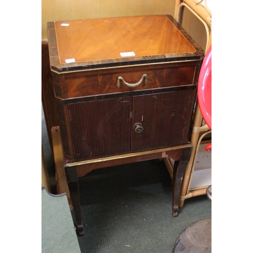 160 - A satinwood and inlaid bedside table