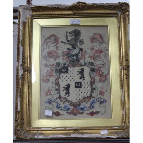 175 - An original watercolour of a Heraldic armorial coat of arms