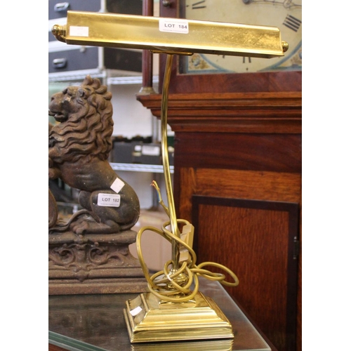 184 - A brass bankers table top bankers lamp