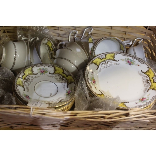 198 - Basket of Fenton part tea set