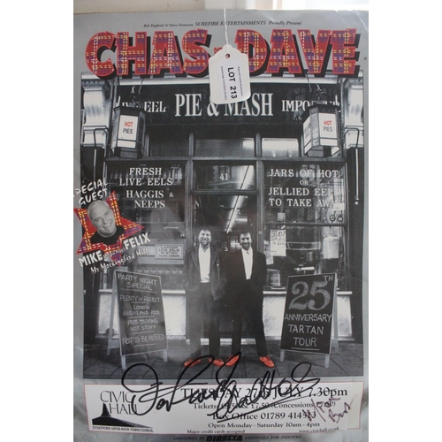 213 - Coloured poster of and signed by 'Chas & Dave'