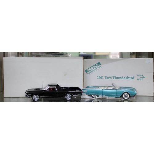 238 - Two Danbury Mint model cars, a 1968 Chevrolet El Camino SS-396 and a 1961 Ford Thunderbird (2)