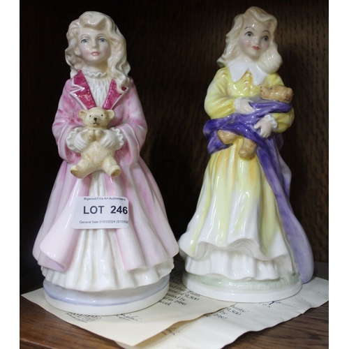 246 - Royal Doulton Charity HN 3087 and Faith HN 3082 porcelain ladies with certificates