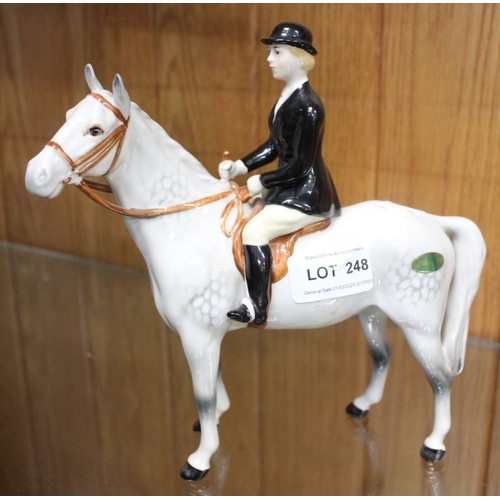 248 - Beswick - Dapple grey horsed with lady rider