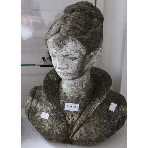 271 - A cast bust of a lady