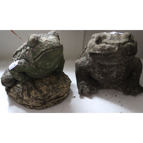 272 - Two cast garden frogs