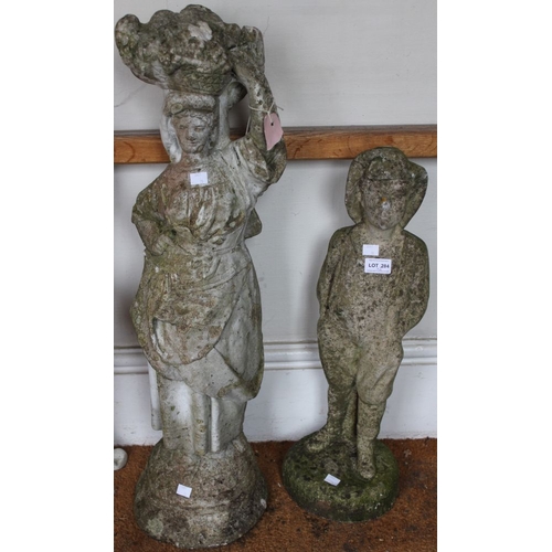 284 - Two cast garden statues