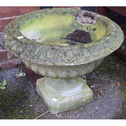 286 - A cast garden circular planter on stand