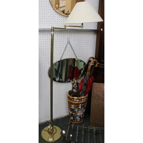 44 - A floor standing brass effect reading light