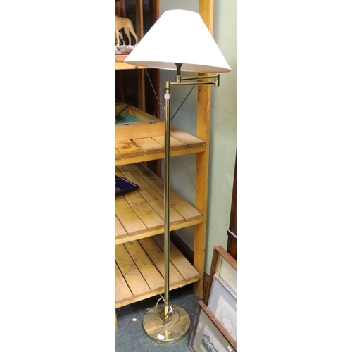 44 - A floor standing brass effect reading light