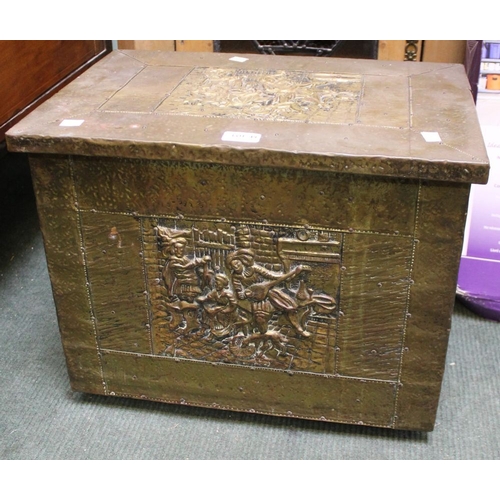 49 - A brass coal box