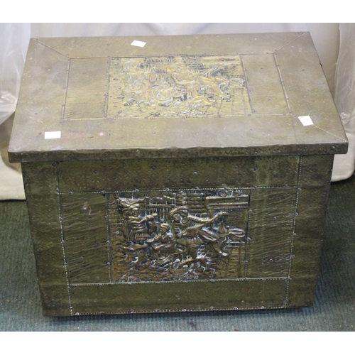 49 - A brass coal box