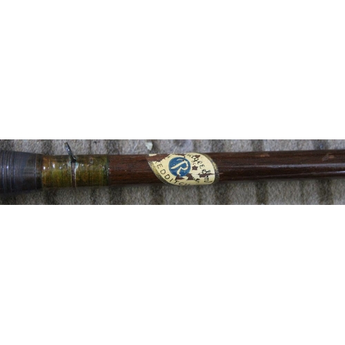 16 - Rudge and son - vintage two piece glass fibre fly rod 10ft. One metal and cork furrel stopper, snake... 