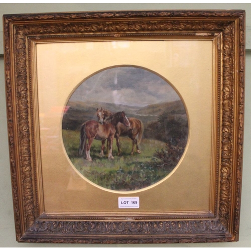 169 - William Wasdall Trickett, Horses in a Heathland landscape, oil on canvas, signed & dated 1906, 22.5c... 