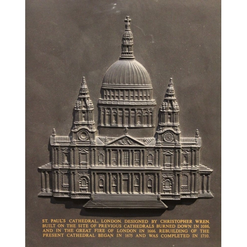 280 - A Wedgwood limited edition basalt plaque 7/250 of St Paul's Cathedral framed