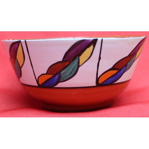 72 - A Clarice Cliff Bizarre hand painted ceramic bowl, 14cm dia, together with a Royal Winton fancy squa... 