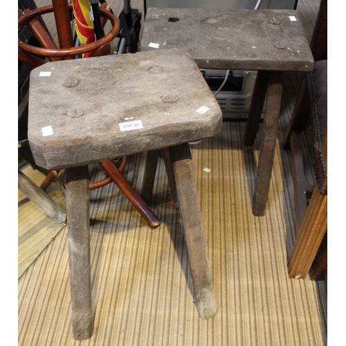 94 - A pair of vintage cutlers stools of traditional design