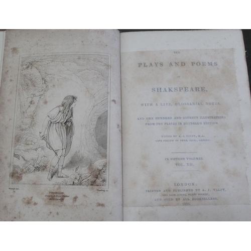 144 - William Shakespeare, The Plays & Poems of Shakespeare, London, edition AJ Valpy, 1832-34, engraved f... 