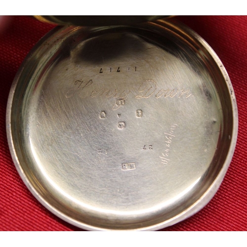 20 - An 18ct gold cased pocket watch with plain dial and subsidiary seconds. Made by R Richardson of 7 Su... 