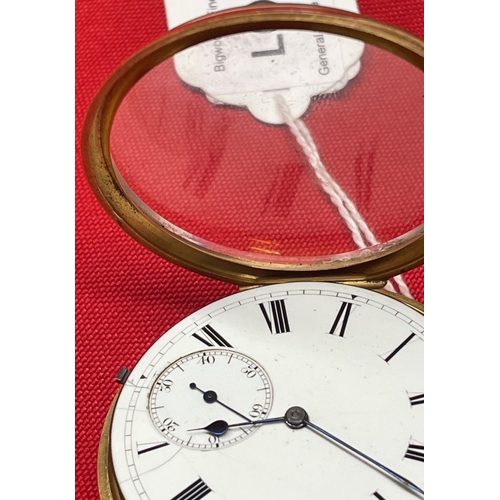 20 - An 18ct gold cased pocket watch with plain dial and subsidiary seconds. Made by R Richardson of 7 Su... 