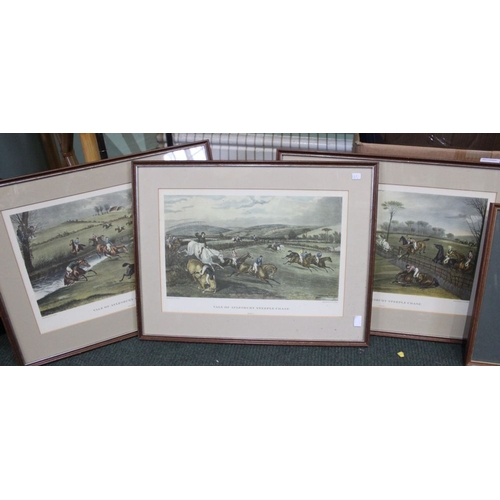 216 - A collection of nine coloured Sporting prints, glazed & framed (9)