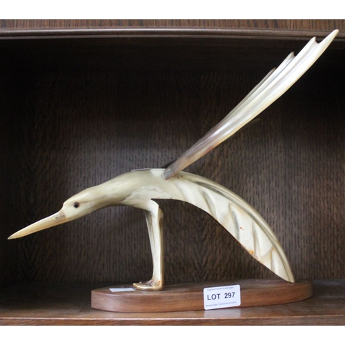 297 - A model of bird created from cow horn