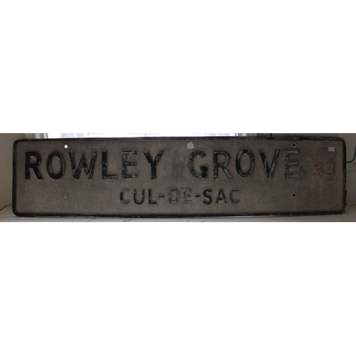 61 - A vintage road sign for Rowley Grove