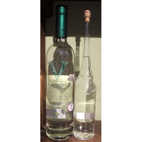 130 - V Gallery Cucumber Premium Vodka, 1 bottle
 Etter Eau de Vie Kirsch, 1 bottle (2)