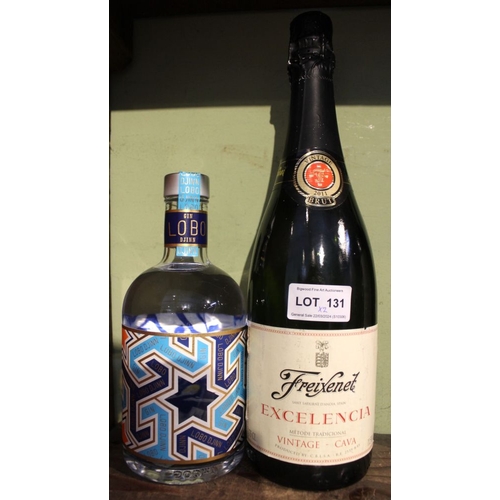 131 - Lobo Djinn Gin, 41.6%, 1 bottle
 Freixenet Cava, 1 bottle (2)