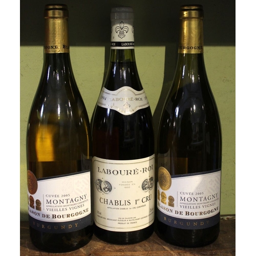 136 - Montagny Vielles Vignes, 2005, 2 bottles
 Chablis 1994, Laboure-Roi, 1 bottle (3)