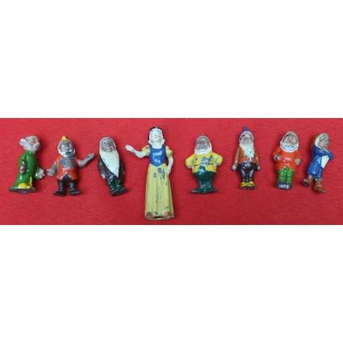 160 - Painted diecast Snow White and the seven dwarfs