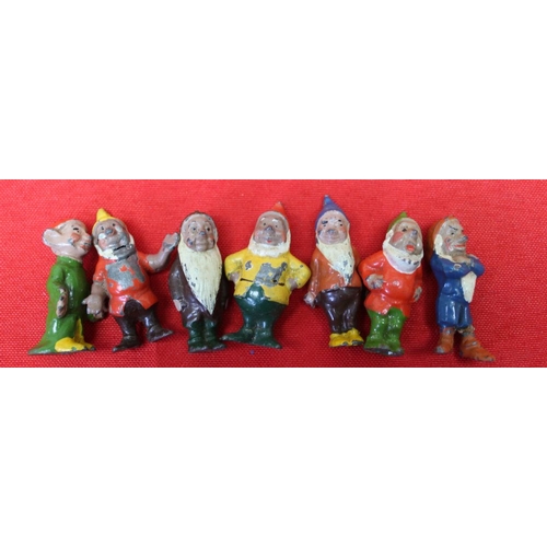 160 - Painted diecast Snow White and the seven dwarfs