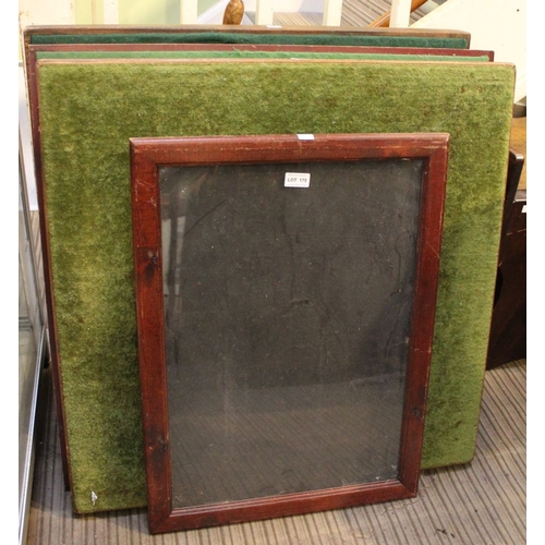 175 - Three folding card tables and a framed notice board