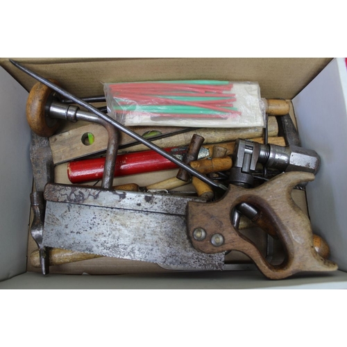 83 - Box of assorted hand tools