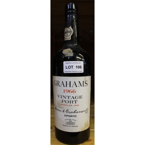 106 - Grahams 1966 vintage port, 1 bottle