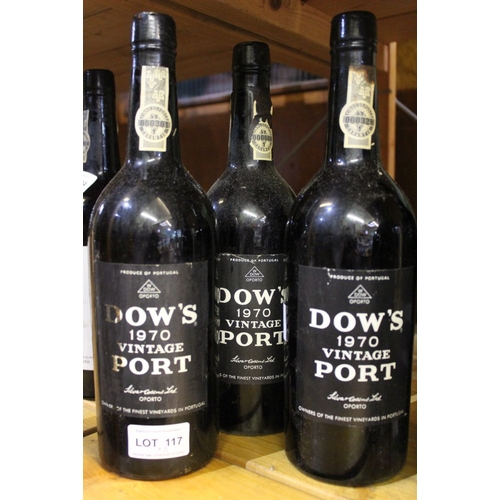 117 - Dow's vintage port 1970, 3 bottles